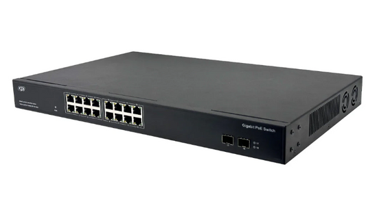 16-Port Gigabit 275W PoE+ Switch + 2-Port SFP Uplink - Desktop/Rack Mount - Unmanaged - 1U - IEEE802.3af/at