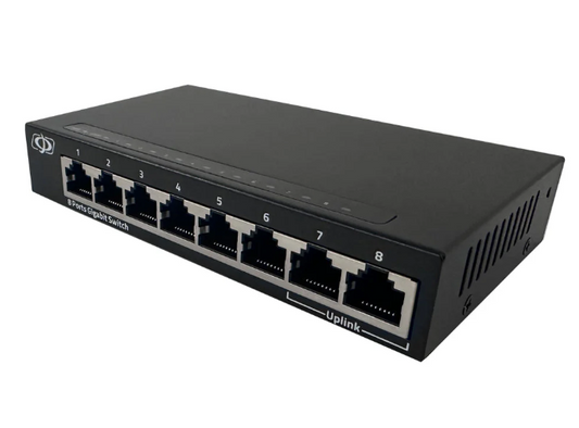 8-Port 10/100/1000Mbps Gigabit Ethernet Network Switch - Desktop/Wall Mount - Unmanaged - 16Gbps Total Bandwidth