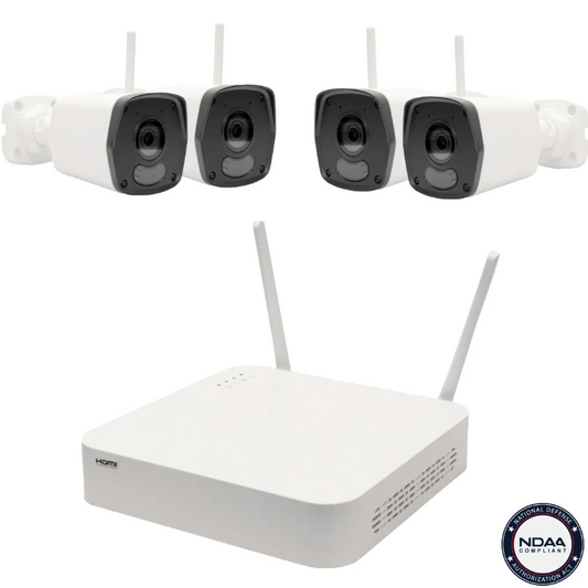 4-Channel Wireless NVR With 4x 2MP Wireless Cameras